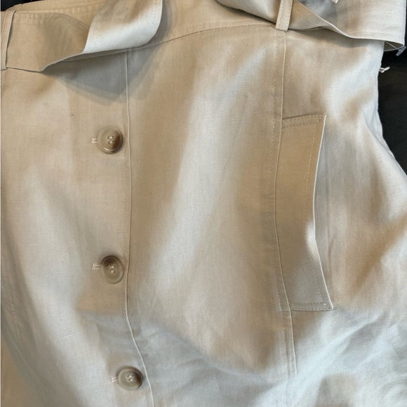 Ann Taylor Beige Linen Blend Belted Skirt Size 12 new condition Cream/Tan - Picture 2 of 7